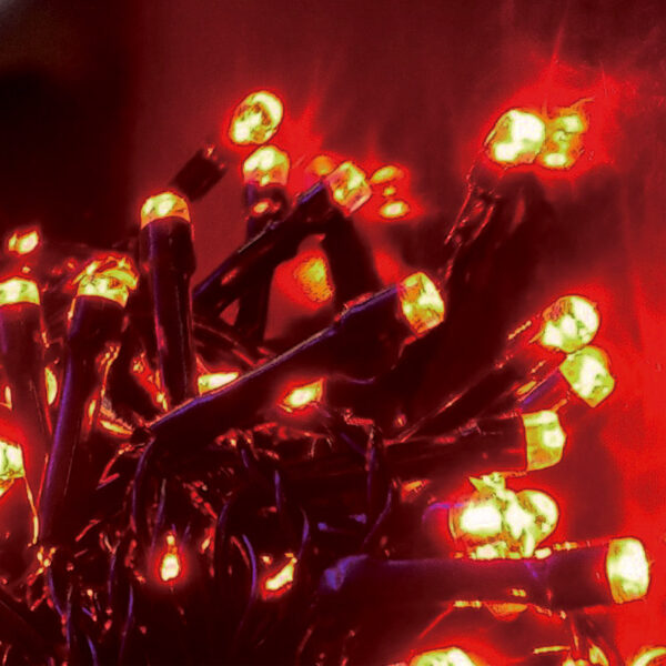 Guirnaldas decorativas LED - cable negro - Multi / Cálido / Rojo / Azul - Image 3