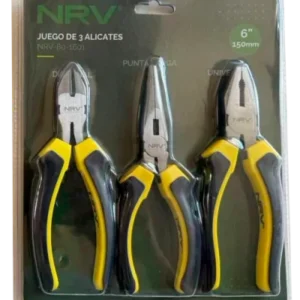 Set de 3 pinzas: universal + diagonal + punta larga - 6" 150mm