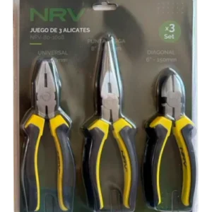 Set de 3 pinzas: universal + diagonal + punta larga - 180/200mm