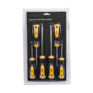Set de 6 destornilladores: 3 Philips + 3 Planos