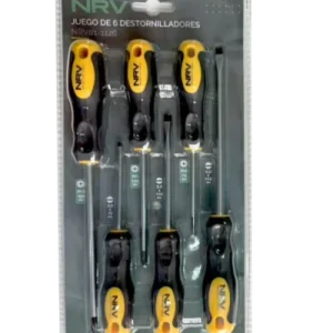 Set de 6 destornilladores 3 planos - 3 phillips